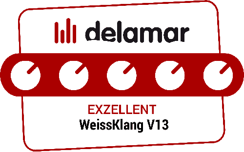 Delamar Testsiegel Exzellent für das WeissKlang V13